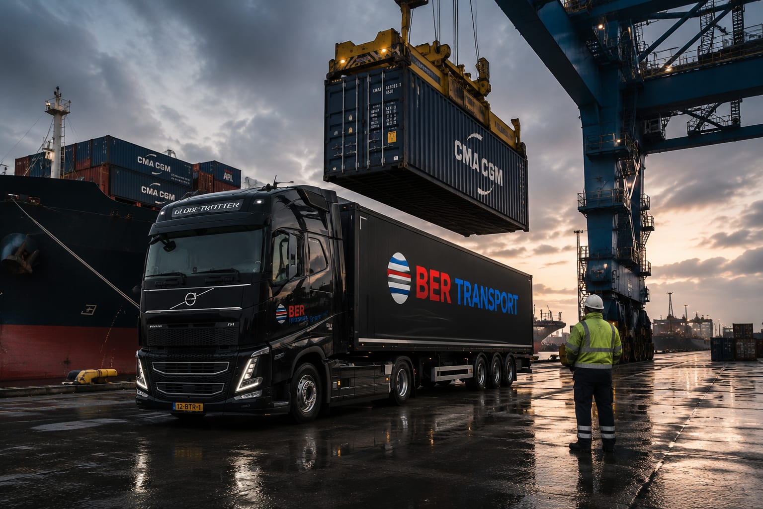 Containertransport door BER Transport